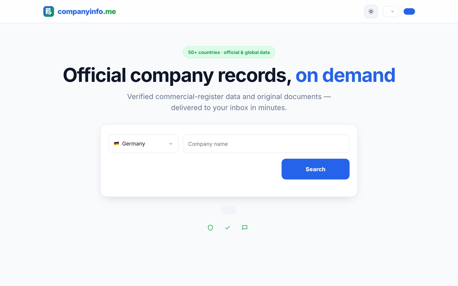 Official company records from 50+ countries — verified register data and original documents, delivered to your inbox in minutes.