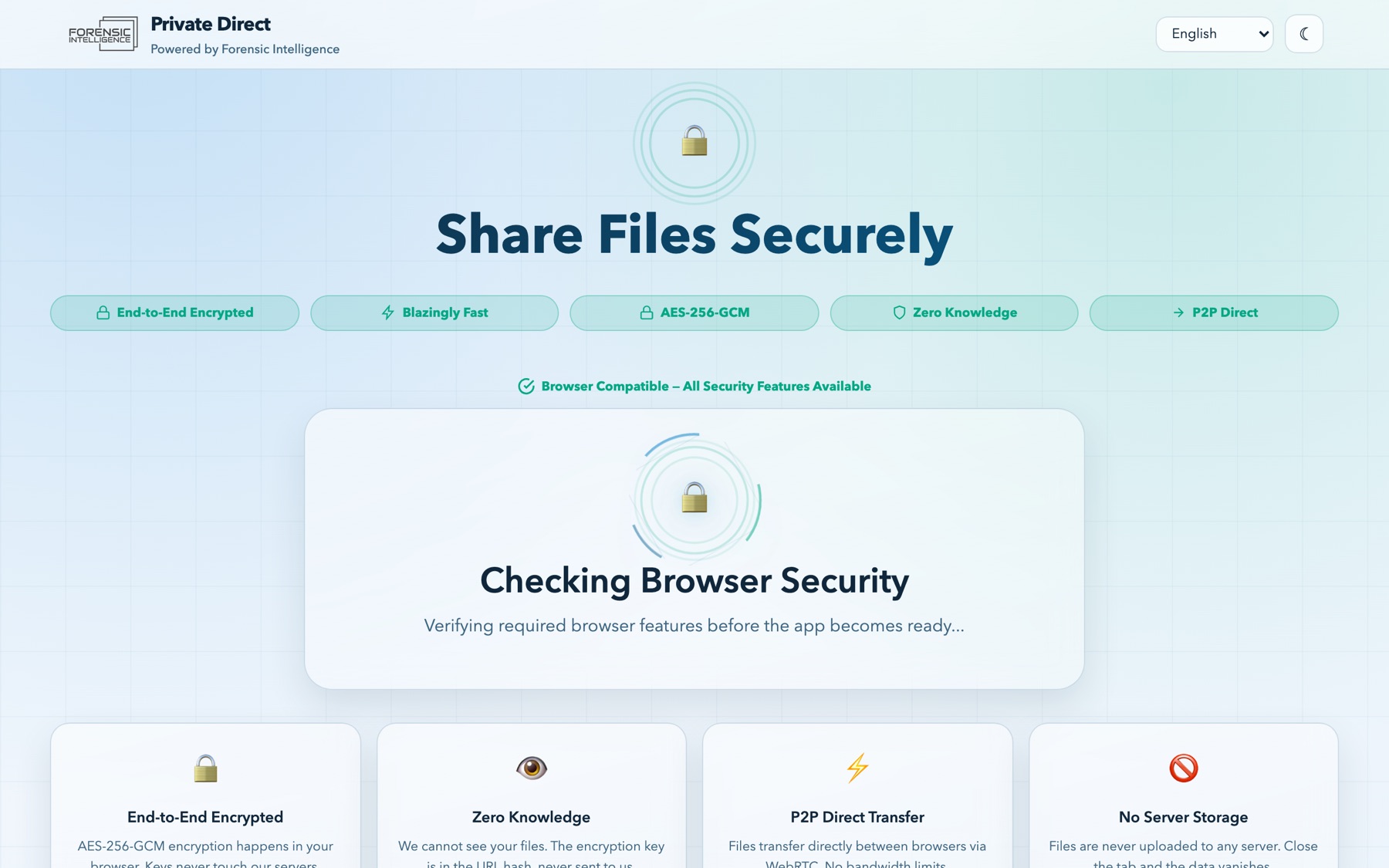 Free, zero-knowledge P2P file transfer — files move browser to browser, encrypted before they ever leave your device.